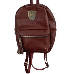 Harry Potter‎ Gryffindor Mini Backpack Burgundy Bioworld Faux Leather Embossed